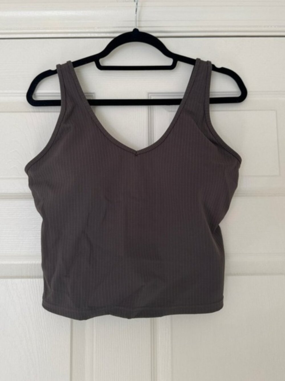 Senita Athletics | Abby Padded Rib Tank | Charcoal Gray | XL